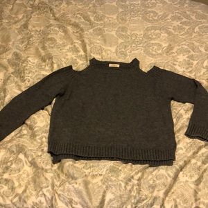 Grey Sweater with should cut outs